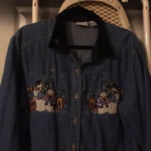 CHRISTMAS denim shirt by Bobbie Brooks
